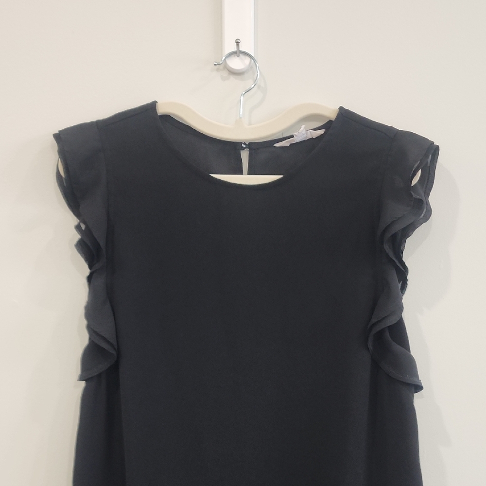 Jack by BB Dakota Black Ruffle Sleeve Dress
